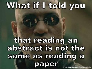scientific abstracts are not the same as papers meme funny peer-review