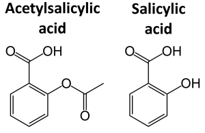 chemical structure acetylsalicylic acid salicylic acid