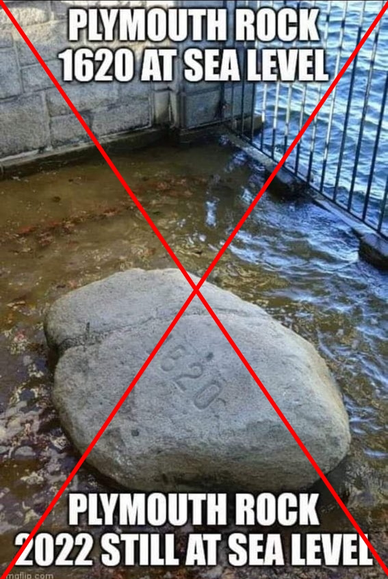 plymouth rock meme sea level cliamte change hoax
